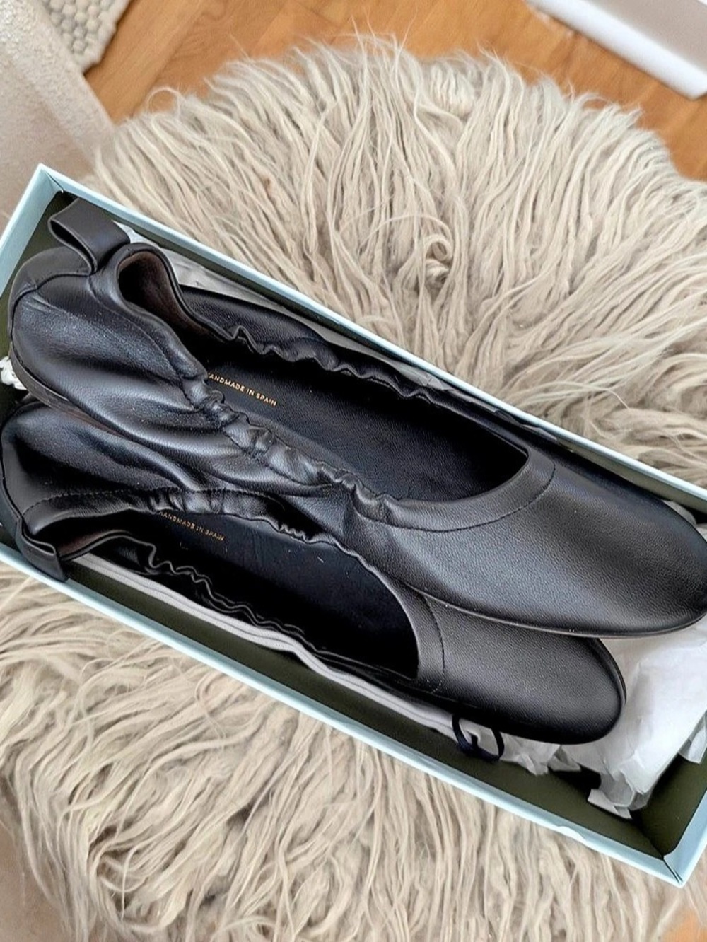 Margaux Black Pascale Ballet Flats Size 37.5